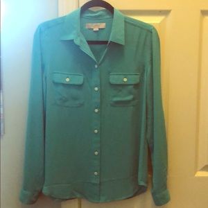 LOFT turquoise collared shirt